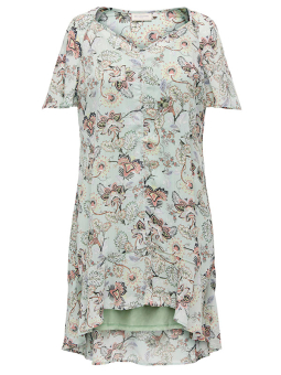 Only Carmakoma DALIMO - Mintgrøn mønstret chiffon kjole med jersey underkjole