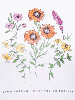 Only Carmakoma EDLA - Hvid bomulds t-shirt med blomster print