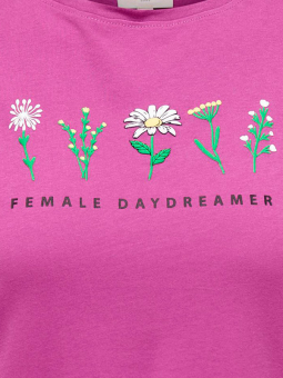 Only Carmakoma EDLA - Lilla bomulds t-shirt med blomster print