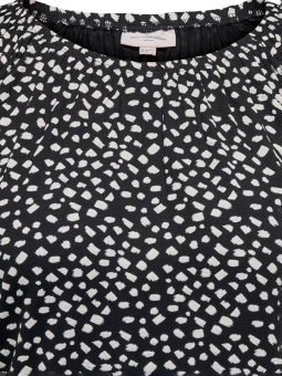 Only Carmakoma VIOLETTI - Sort bluse med 3/4 ærmer og hvidt print