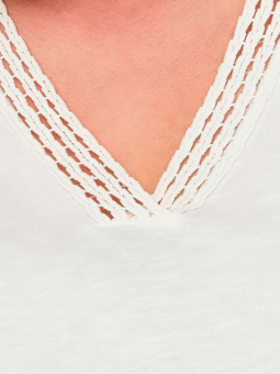 Only Carmakoma VILLA - Hvid jersey bluse med broderi