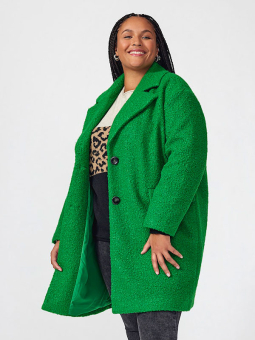 Only Carmakoma VALERIA - Grøn frakke i blød teddy