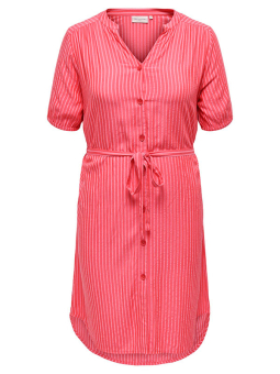 TULJA - Coral farvet top med smock syning 