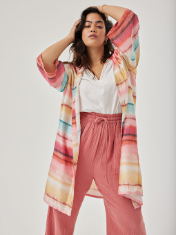 VILLA - Hvid jersey bluse med broderi