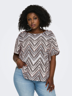 Only Carmakoma NOVA - Viskose bluse med garfisk print
