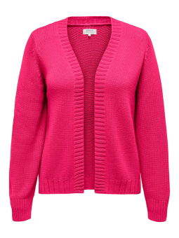 Only Carmakoma MILLE - Pink cardigan i grov bomulds strik