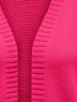 Only Carmakoma MILLE - Pink cardigan i grov bomulds strik