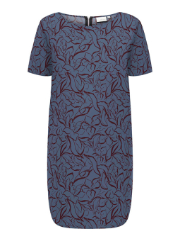 Only Carmakoma NOVA - Blå viskose kjole med print