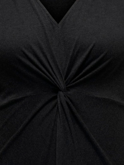 Only Carmakoma PILI - Mørk grå jersey kjole med V-hals