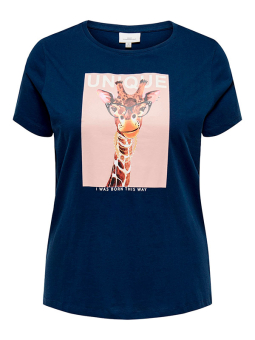 Only Carmakoma BELLANA - Navy T-shirt med girafprint