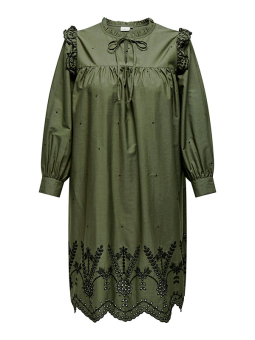 Stockbridge - Flot grøn viskose skjorte kjole med sort mønster
