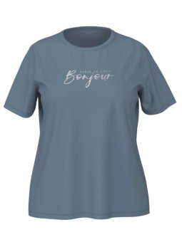 Only Carmakoma PARISSO - Blå T-shirt i økologisk bomuld 