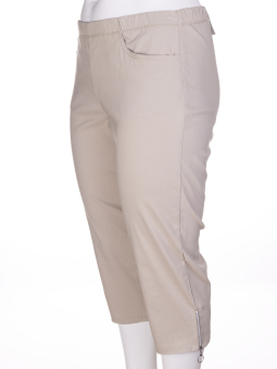 Zhenzi JAZZY - Sand farvede capri bukser med lyslås detalje