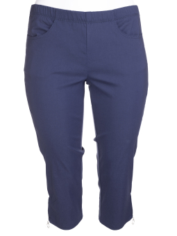 Zhenzi JAZZY - Mørkeblå capri bukser med lynlås detalje