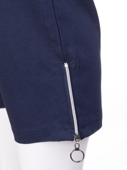 Zhenzi JAZZY - Mørkeblå capri bukser med lynlås detalje