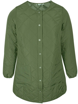 Zhenzi Mørkegrøn let vatteret jakke med knapper