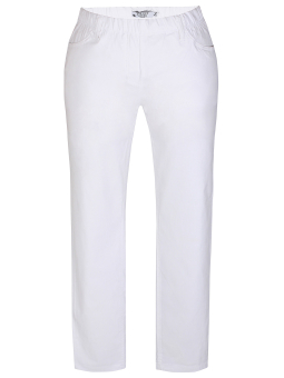 Zhenzi Twist - Hvide leggings med lommer i kraftig strækbar viskose bengalin