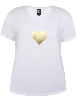 Zhenzi Hvid t-shirt i lækker økologisk bomuld med guld tryk