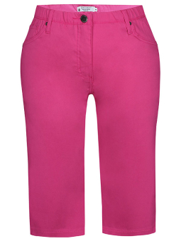 JAZZY - Pink 3/4 bukser i strækbar viskose med lommer