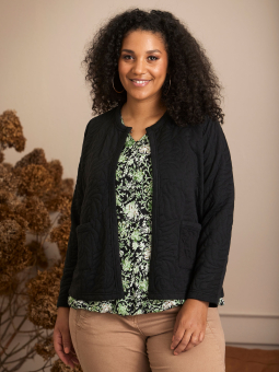 Zhenzi REIMER - Kort sort cardigan med en flot struktur i stoffet