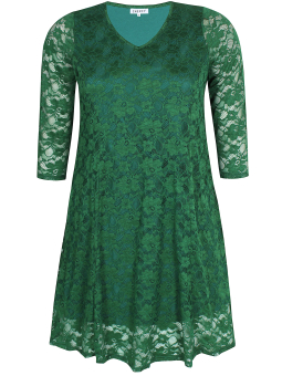 Zhenzi NEOLA - Grøn blonde kjole med viskose underkjole