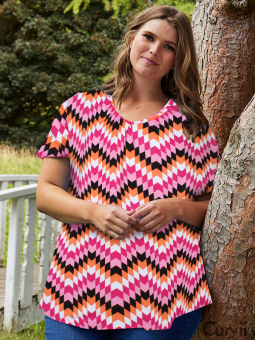 Zhenzi CORINNE - Jersey bluse med print i pink