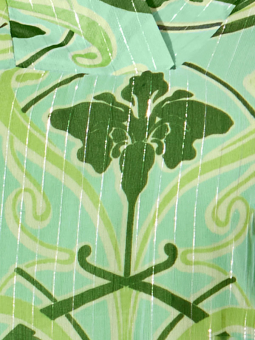 Zhenzi LILIANA - Grøn bluse med sølvtråde