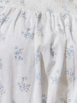 Zhenzi MIKAELA - Hvid bomulds kjole med blå blomster