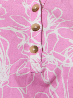 Zhenzi VANESSA - Lyserød skjorte bluse i bomuld og hør