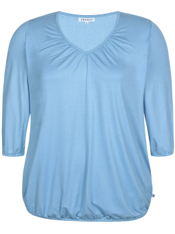 Zhenzi GIRO - Lyseblå jersey bluse med elastikkant