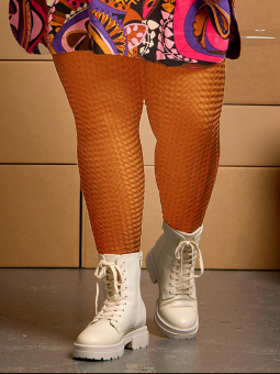 Zhenzi BLAKELY - Orange leggings med struktur