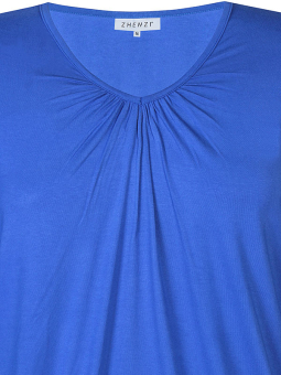 Zhenzi GORO - Blå bluse med elastikkant