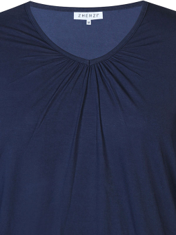 Zhenzi GIRO - Marineblå bluse med elastik kant