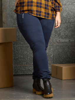 Zhenzi CALLIE - Marineblå bukser med lynlås lomme