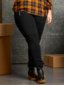 Zhenzi CALLIE - Sorte bukser med lynlås lomme