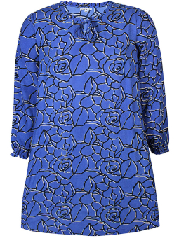 Zhenzi LUCILLE - Blå viskose kjole med print