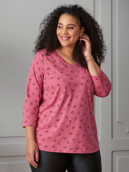 Zhenzi ALBERTA - Mørk rosa bomulds T-shirt