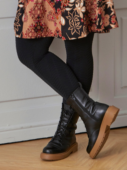 Zhenzi ROMY - Sorte leggings med struktur