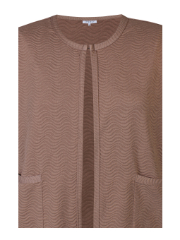 Zhenzi REIMER - Lys brun cardigan med jacquard struktur