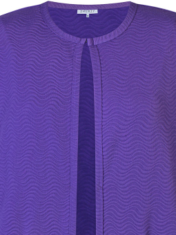 Zhenzi REIMER - Blå cardigan med jacquard struktur