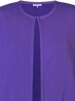 Zhenzi REIMER - Blå cardigan med jacquard struktur