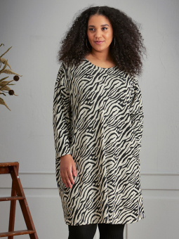 Zhenzi LINDSEY - Blød jersey kjole med zebraprint