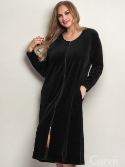 HOUSECOAT - Plus Size Morgenkåbe fra Plaisir