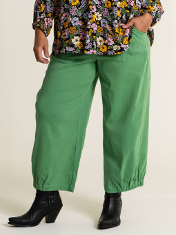 KARINA - Løse grønne bukser med brede ben