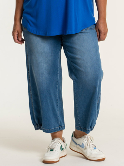 Gozzip CLARA - Lyseblå culotte bukser i strækbar denim