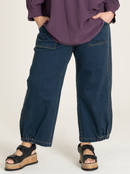 CLARA - Lyseblå culotte bukser i strækbar denim