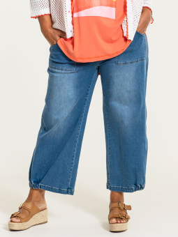 Gozzip CLARA - Lyseblå culotte bukser i strækbar denim