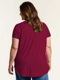 Gozzip GITTE - Bordeaux viskosebluse med korte ærmer