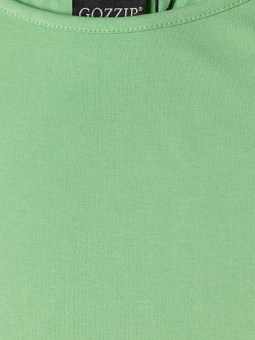 Gozzip GITTE - Grøn viskose bluse med korte ærmer