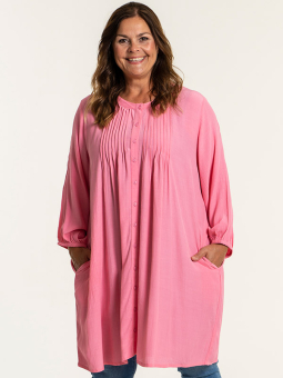 Gozzip JOHANNE - Viskose skjorte tunika i lyserød med lommer